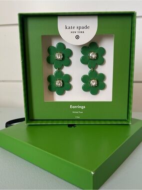kate spade New York Green Daisy Drop Earrings